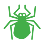 Green silhouette of a tick
