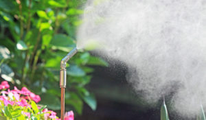 Large Misting System in Garden used for Mosquito Control Treatment